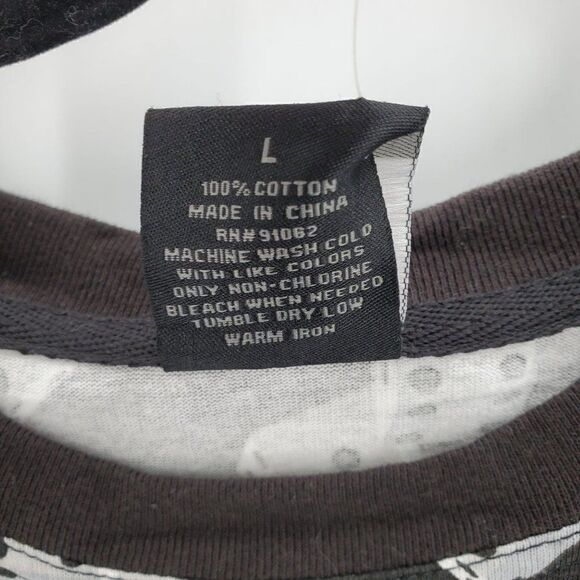 Gold Label Mens T Shirt Top Short Sleeve Dice Pattern Black White Large READ - Picture 6 of 9